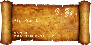 Vig Zsolt névjegykártya